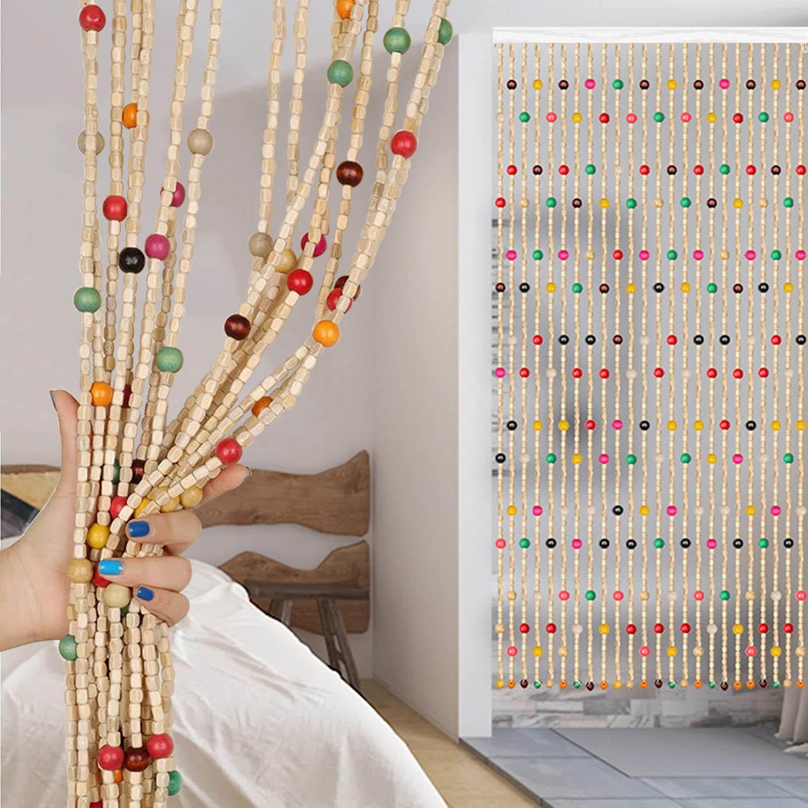 Wooden Beads Bamboo Bead Curtain-Decorative Room Dividing Screen